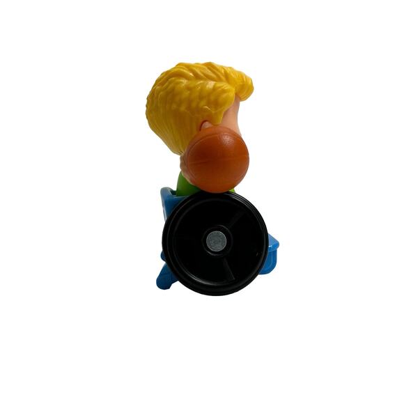 FISHER PRICE Little People Green #7 Wheelchair Basketball Player Blonde Kid - Picture 2 of 7